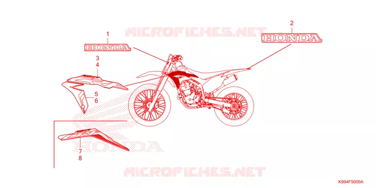 STICKERS Honda MOTO 250 CRF 2021  CRF250FM