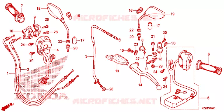 HANDLE LEVER - CABLE - SWITCH Honda MOTO 250 CRF 2013  CRF250LD
