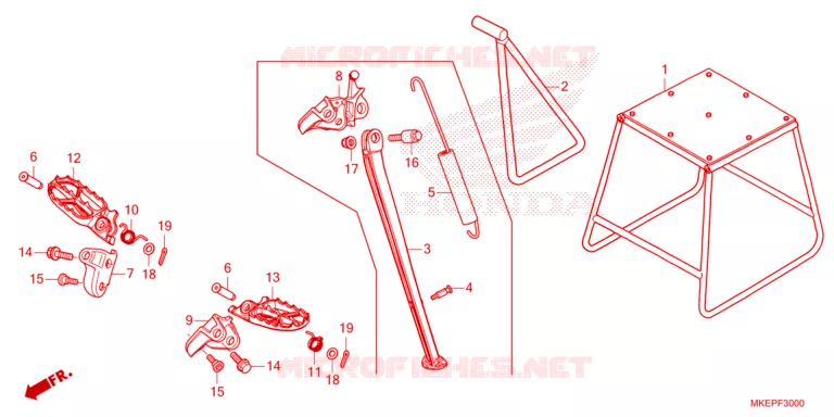 FOOT REST - STAND Honda MOTO 450 CRF 2024  CRF450RR_S