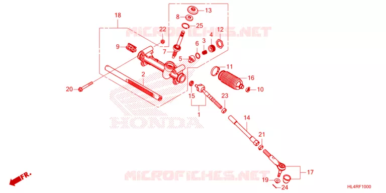 STEERING RACK - TIE ROD Honda ATV 1000 PIONEER 2024  SXS1000M3PR