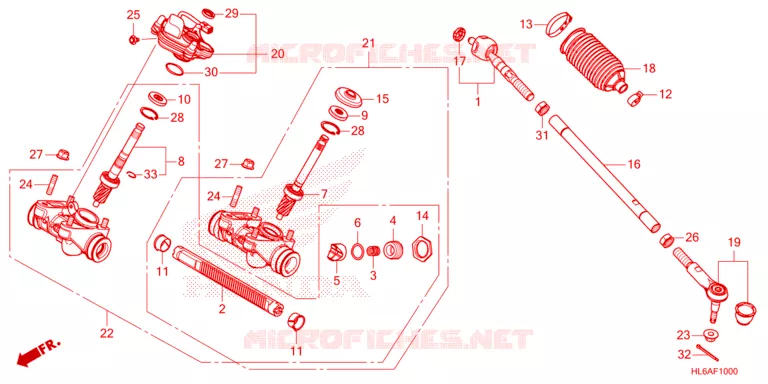 STEERING RACK - TIE ROD Honda ATV 1000 TALON 2024  SXS1000S2XR