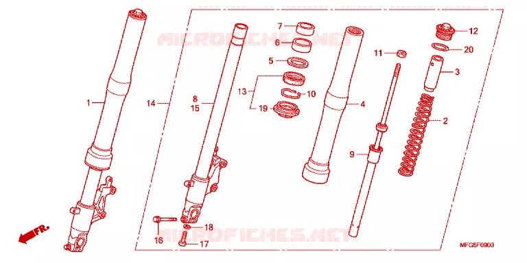 FRONT FORK Honda MOTO 600 HORNET 2009  CB600F9_BR