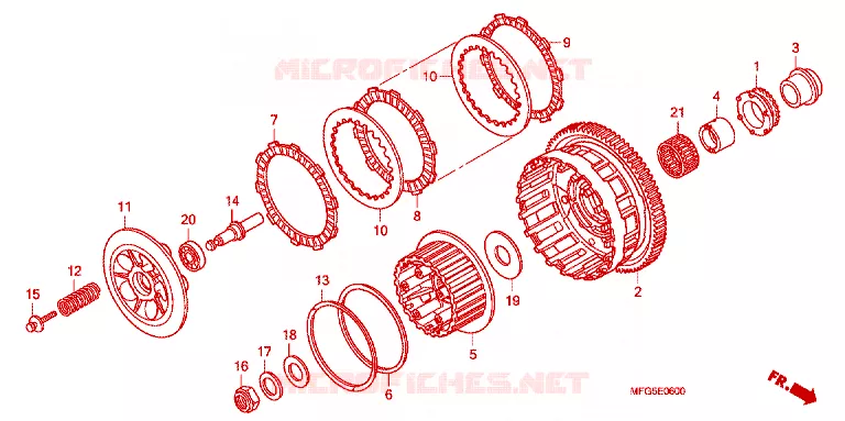 CLUTCH Honda MOTO 600 HORNET 2011  CB600FB_BR