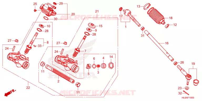 STEERING RACK - TIE ROD Honda ATV 1000 TALON 2024  SXS1000S2XR