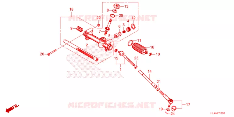 STEERING RACK - TIE ROD Honda ATV 1000 PIONEER 2023  SXS1000M5DP