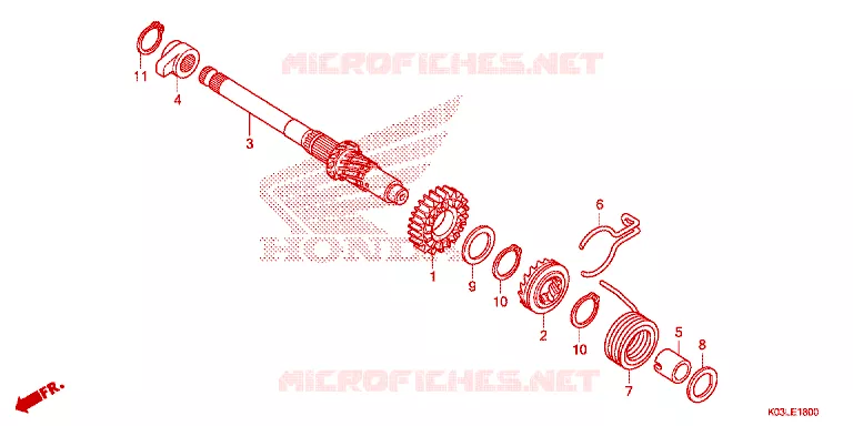 KICKSTARTER AXLE Honda MOTO 110 WAVE 2014  AFS110MSFE