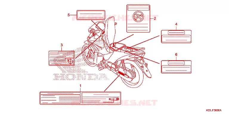 CAUTION LABEL Honda MOTO 110 WAVE 2014  AFS110MSFE