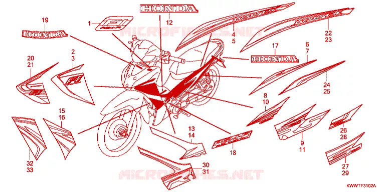 STICKERS Honda MOTO 110 WAVE 2014  AFS110MSFE