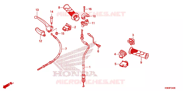 HANDLE LEVER - CABLE - SWITCH Honda MOTO 110 WAVE 2017  AFS110KDFJ_2TH