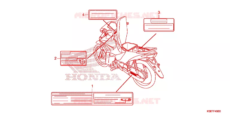 CAUTION LABEL Honda MOTO 110 WAVE 2017  AFS110MSFJ_TH