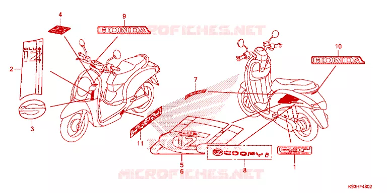 STICKERS Honda SCOOTER 110 SCOOPY 2017  ACF110CBTH