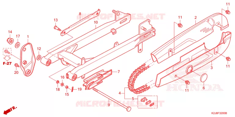SWINGARM - CHAIN CASE Honda MOTO 110 WAVE 2023  AFS110MSFP