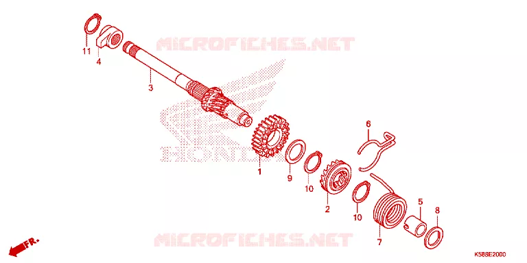 KICKSTARTER AXLE Honda MOTO 110 WAVE 2017  AFS110MSFH