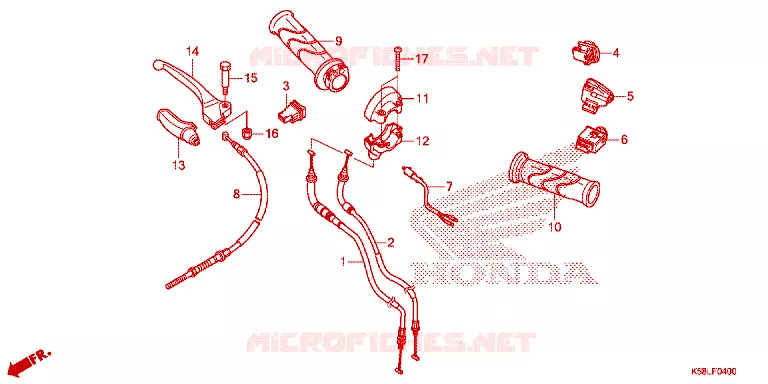 HANDLE LEVER - CABLE - SWITCH Honda MOTO 110 WAVE 2019  AFS110MSFK