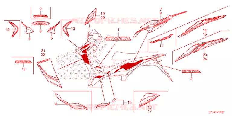 STICKERS Honda MOTO 110 WAVE 2021  AFS110MSFM
