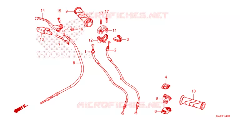 HANDLE LEVER - CABLE - SWITCH Honda MOTO 110 WAVE 2022  AFS110MSFN