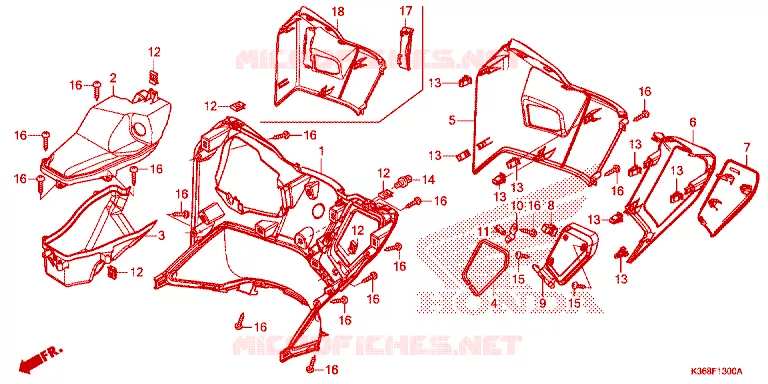 --- INNER COVER Honda SCOOTER 150 PCX 2017  WW150H_TH