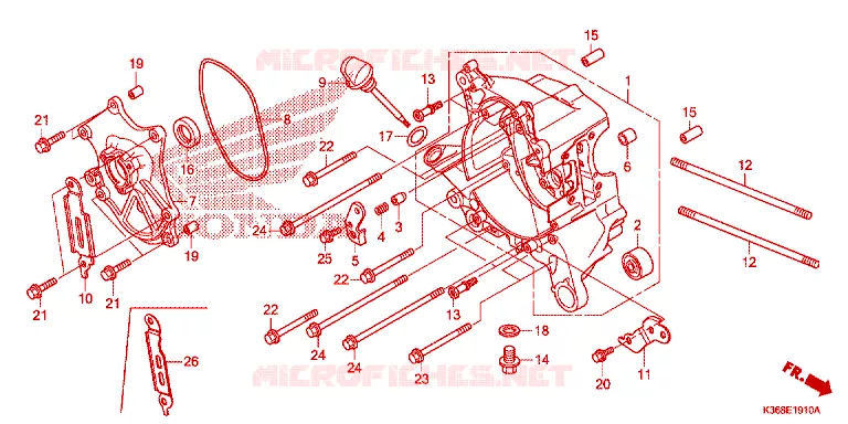 --- RIGHT CRANKCASE Honda SCOOTER 150 PCX 2017  WW150H_TH