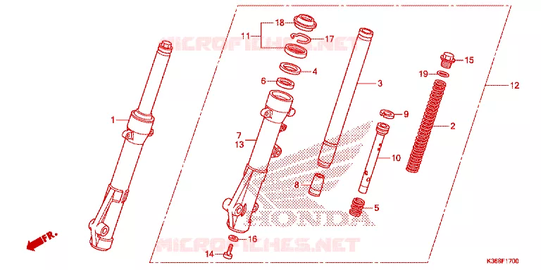 FRONT FORK Honda SCOOTER 150 PCX 2017  WW150H_TH