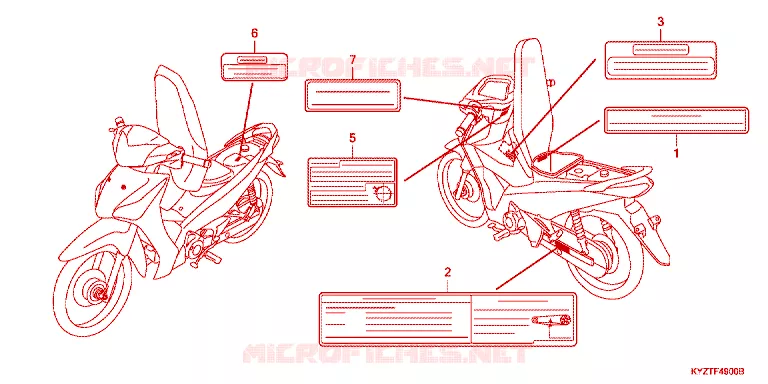 CAUTION LABEL Honda MOTO 125 WAVE 2014  AFS125CSFE