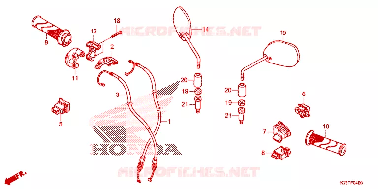 HANDLE SWITCH - CABLE - GRIP - MIRRORS Honda MOTO 125 WAVE 2021  AFS125CSFM