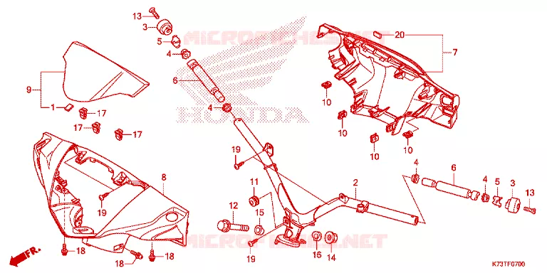 HANDLEBAR - COWL Honda MOTO 125 WAVE 2022  AFS125CSFM