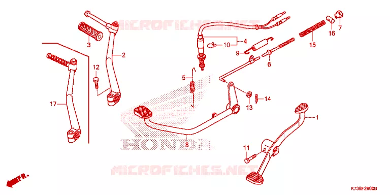 PEDAL Honda MOTO 125 WAVE 2015  AFS125CSFG