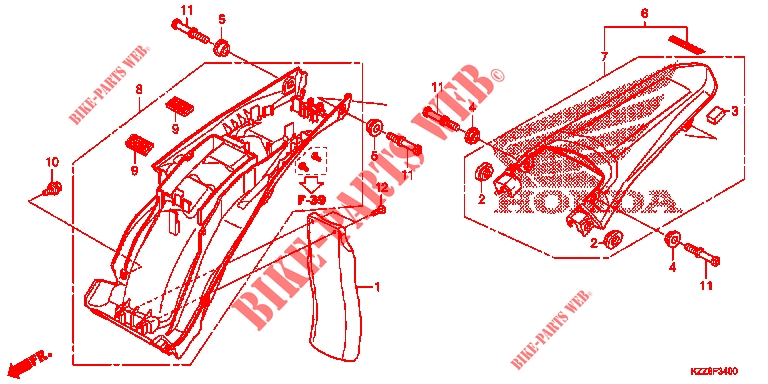     REAR FENDER for Honda CRF 250 M 2015