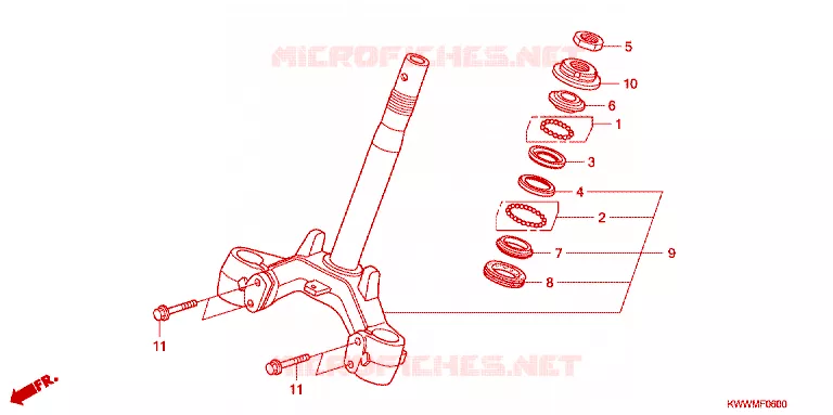 STEERING STEM Honda MOTO 110 WAVE 2012  AFP110MCSC