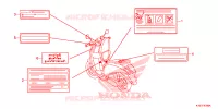 CAUTION LABEL for Honda SCOOPY 110 VIVID ME 2014