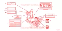 CAUTION LABEL for Honda SCOOPY 110 2015