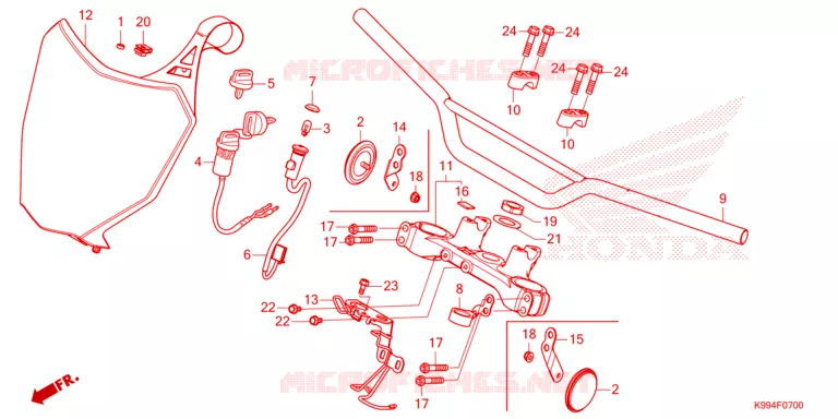 HANDLEBAR - TRIPLE CLAMP - STEERING STEM Honda MOTO 250 CRF 2025  CRF250FS