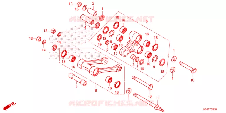 REAR SHOCK & ROCKER ARM Honda MOTO 250 CRF 2025  CRF250RS