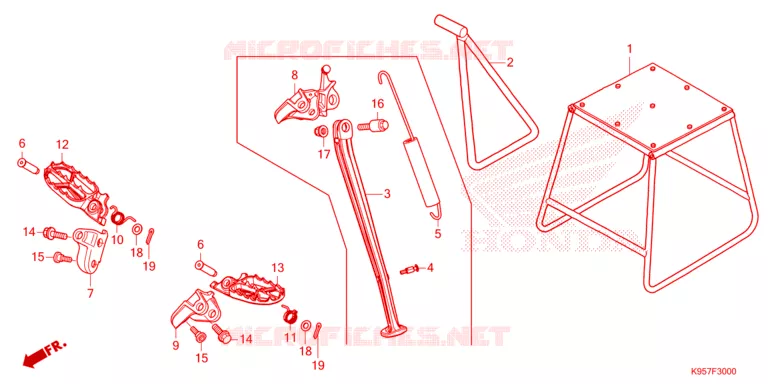 FOOT REST - STAND Honda MOTO 250 CRF 2025  CRF250RXS
