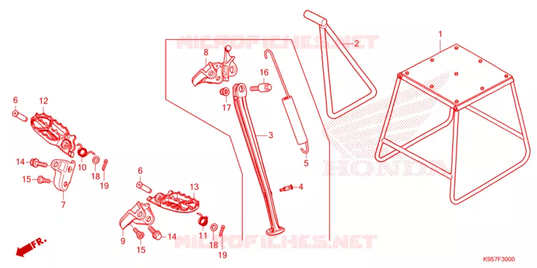 FOOT REST - STAND Honda MOTO 250 CRF 2025  CRF250RXS