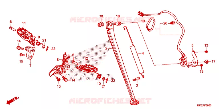 FOOT REST - STAND Honda MOTO 450 CRF 2025  CRF450RLS
