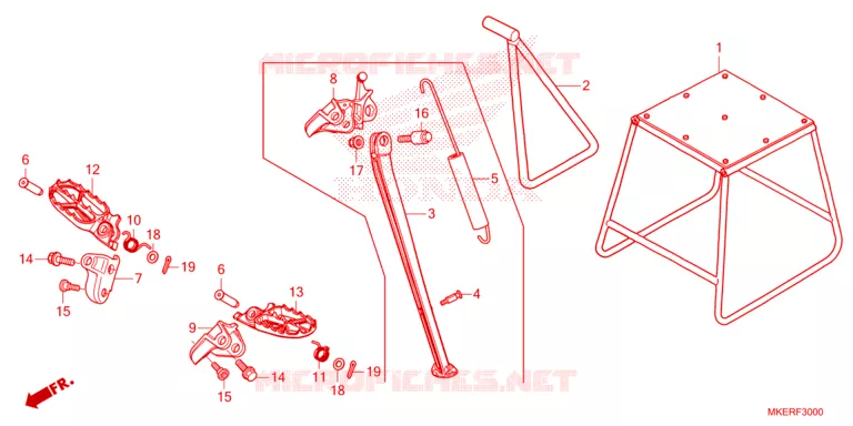 FOOT REST - STAND Honda MOTO 450 CRF 2025  CRF450RS