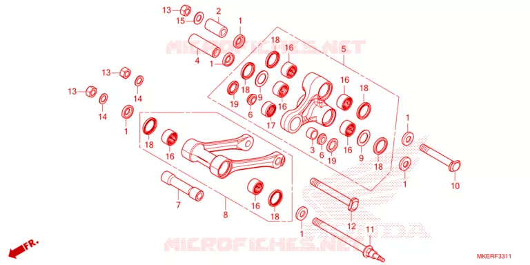REAR SHOCK & ROCKER ARM Honda MOTO 450 CRF 2025  CRF450RS