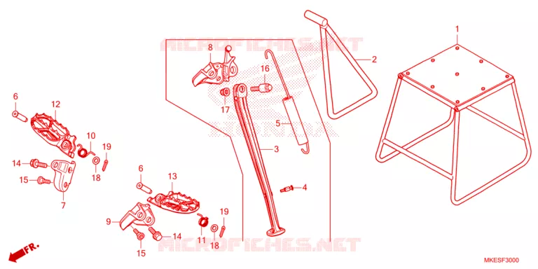 FOOT REST - STAND Honda MOTO 450 CRF 2025  CRF450RXS
