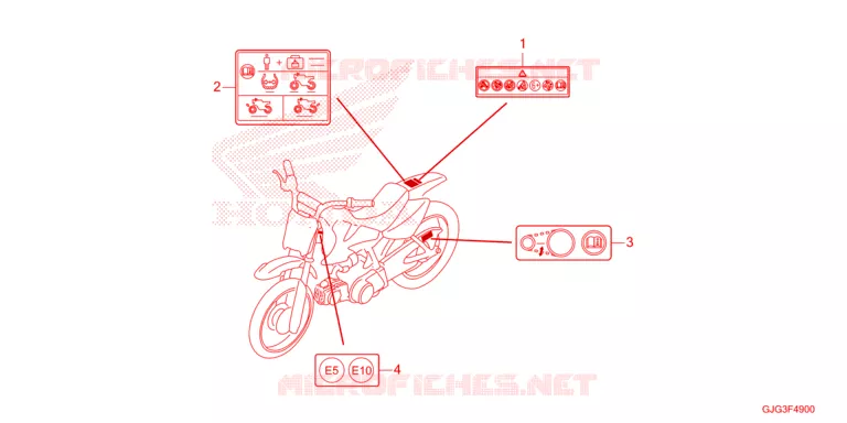 CAUTION LABEL Honda MOTO 50 CRF 2025  CRF50FS