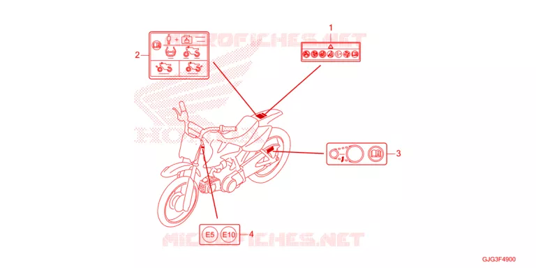 CAUTION LABEL Honda MOTO 50 CRF 2025  CRF50FS