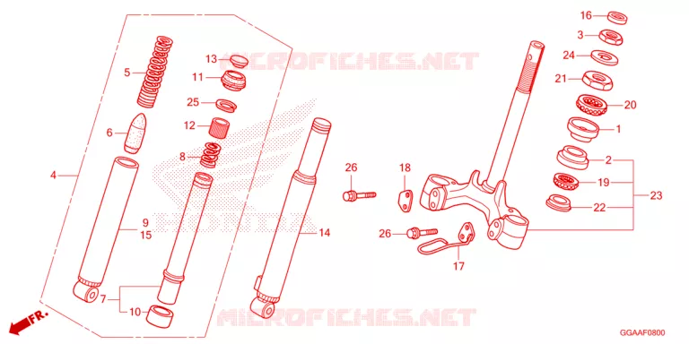 FRONT FORK - STEERING STEM Honda SCOOTER 50 RUCKUS 2025  NPS50S