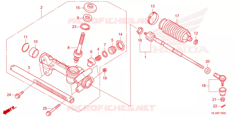STEERING RACK - TIE ROD Honda ATV 700 PIONEER 2025  SXS700M2DS