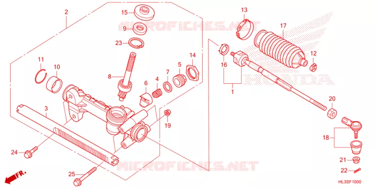 STEERING RACK - TIE ROD Honda ATV 700 PIONEER 2025  SXS700M2DS