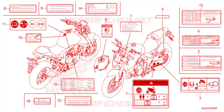 CAUTION LABEL Honda MOTO 750 HORNET 2024  CB750AR