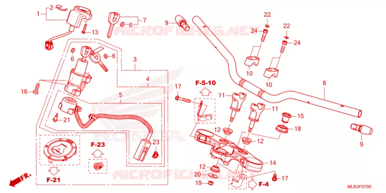 HANDLEBAR - TRIPLE CLAMP - STEERING STEM Honda MOTO 750 HORNET 2024  CB750AR