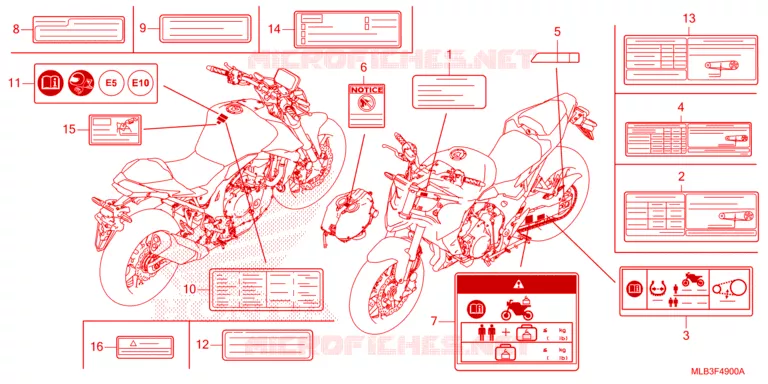 CAUTION LABEL Honda MOTO 750 HORNET 2024  CB750AP