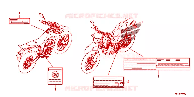 CAUTION LABEL Honda MOTO 150 CRF 2020  CRF150LL