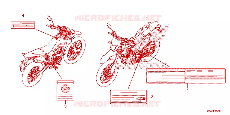 CAUTION LABEL Honda MOTO 150 CRF 2021  CRF150LL