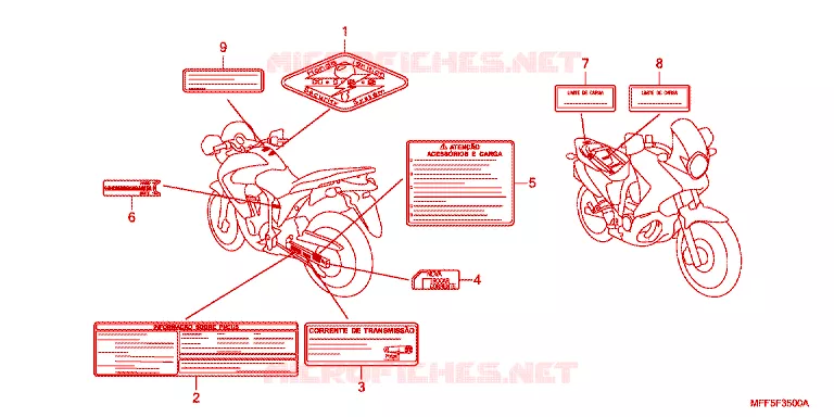 CAUTION LABEL Honda MOTO 700 TRANSALP 2011  XL700VB